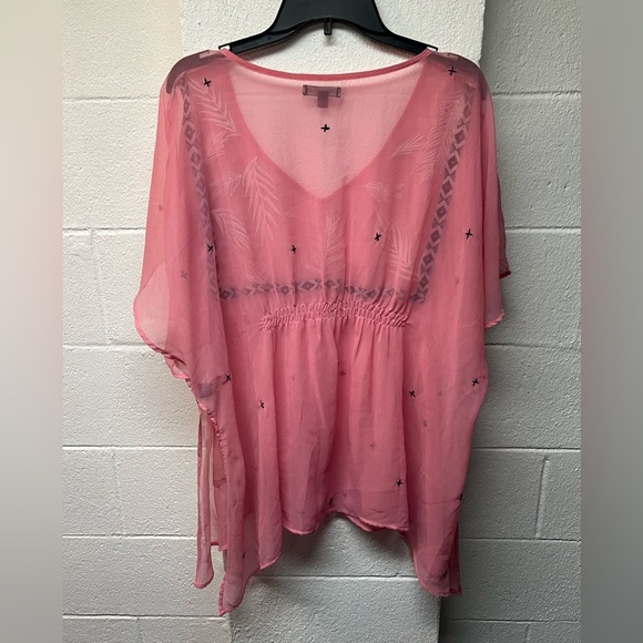 Lane Bryant Pink Sheer Women's Top - Picture 4 of 5